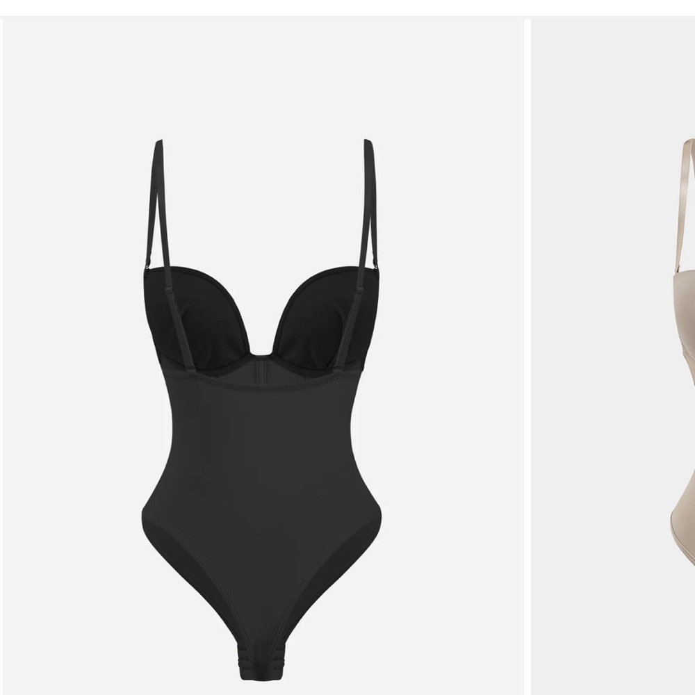Black Shaping Bodysuit with Adjustable Straps - Picture 2 of 4